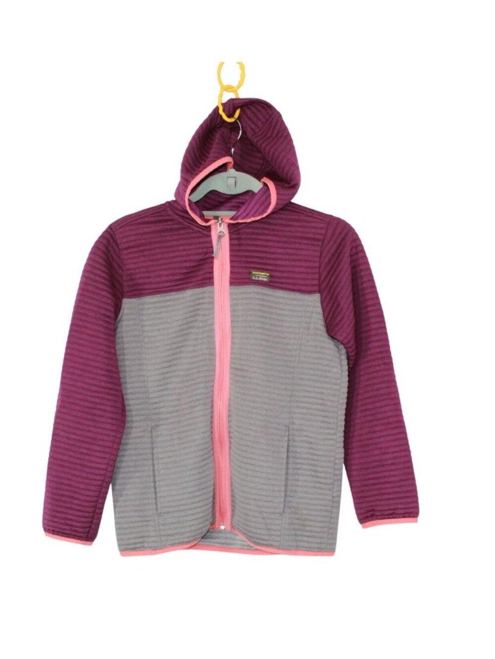 LL Bean Girls' Airlight Full-Zip Hoodie Pink Casual School Outdoor Size L 14-16